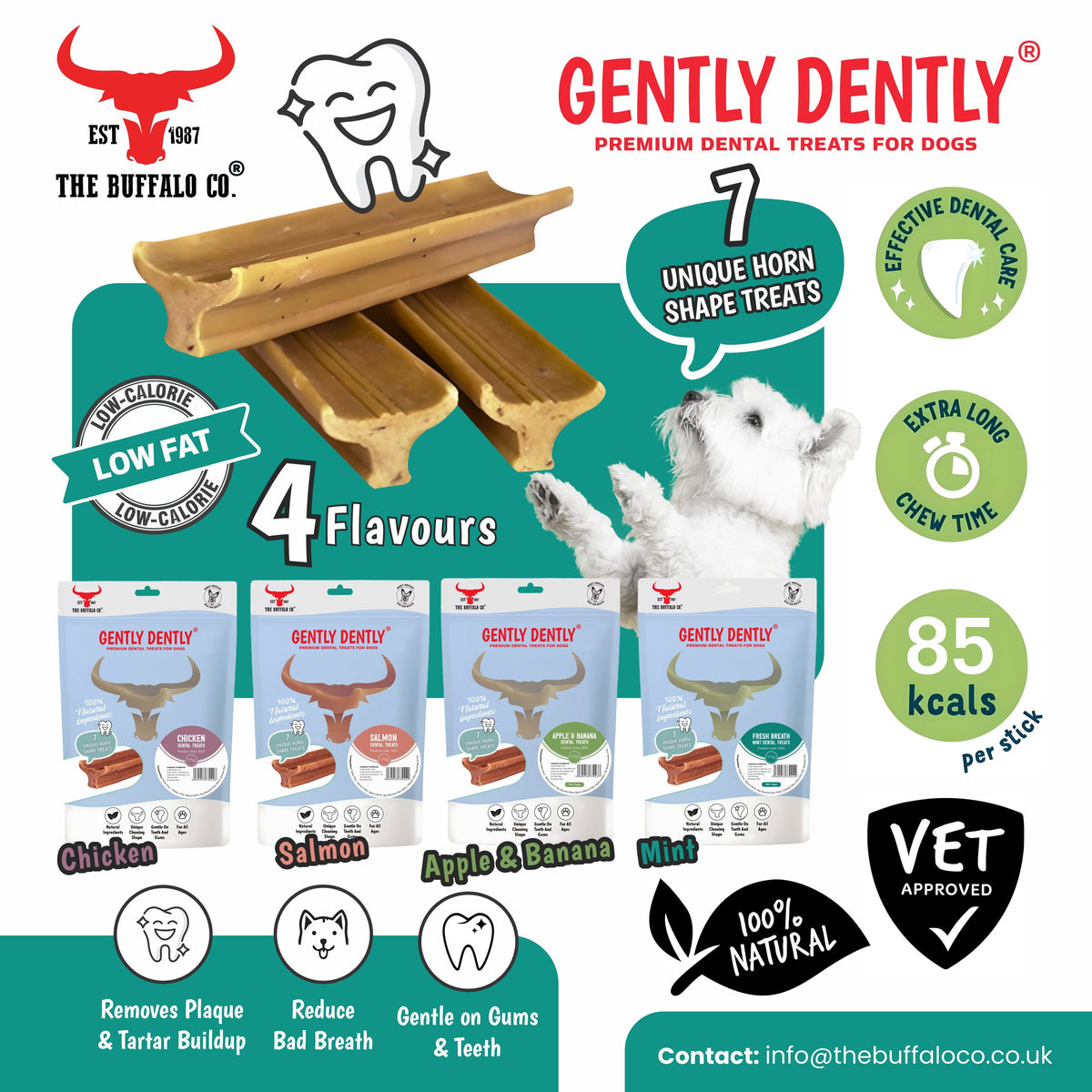 Natural Chicken Dental Treats for Dogs - Gently Dently 175g