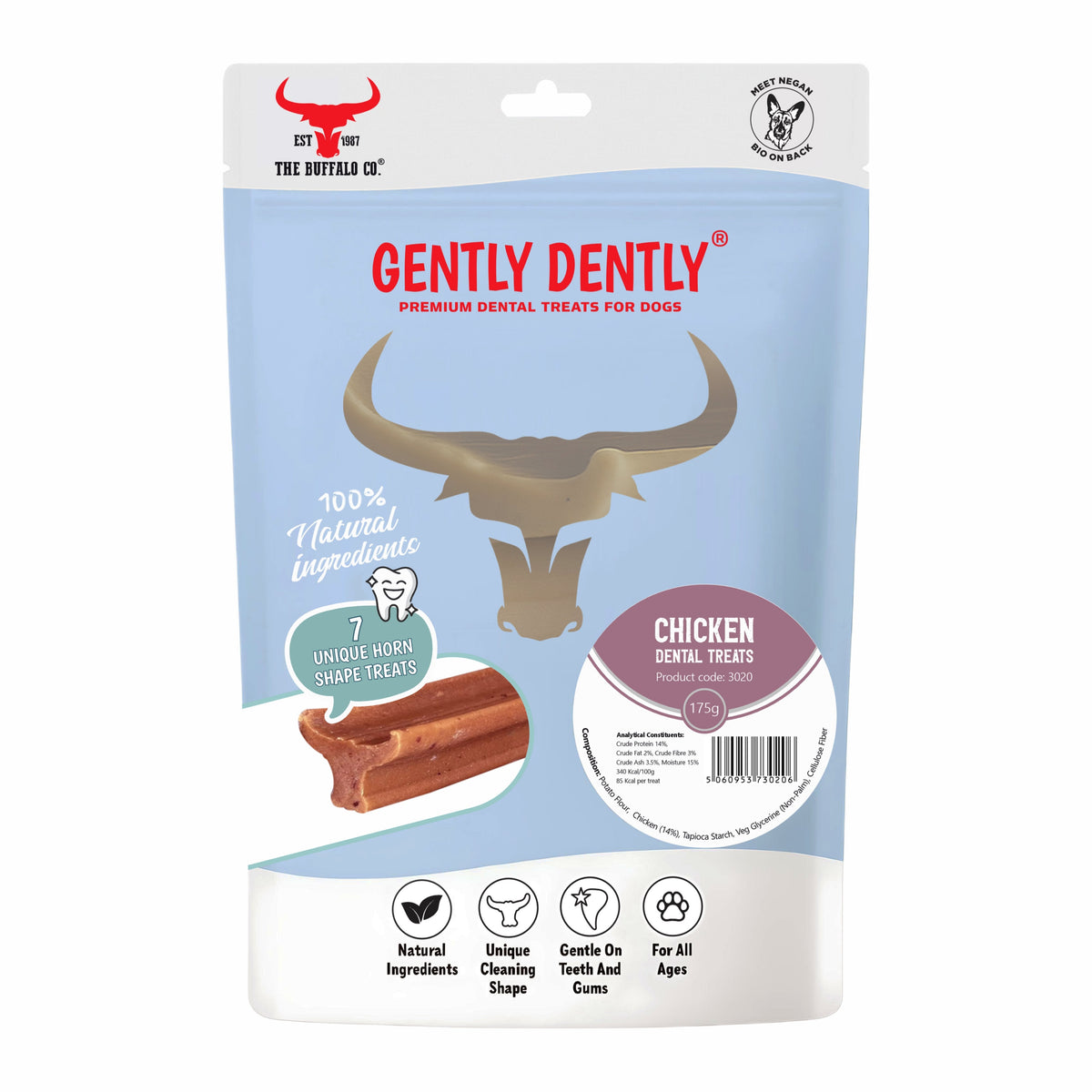 Natural Chicken Dental Treats for Dogs - Gently Dently 175g