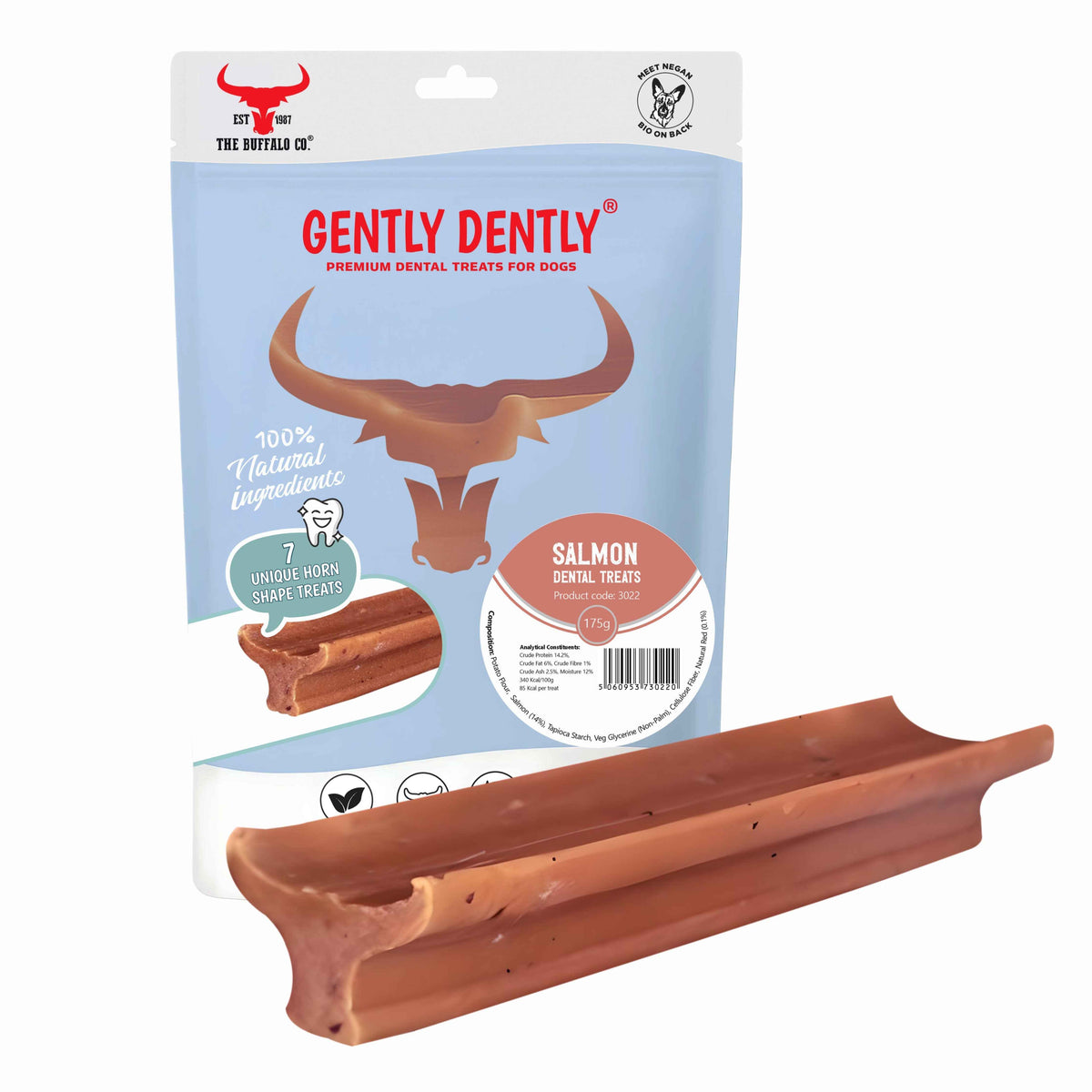 Gently Dently Salmon Dental Treats for Dogs - Natural & Effective Dental Care