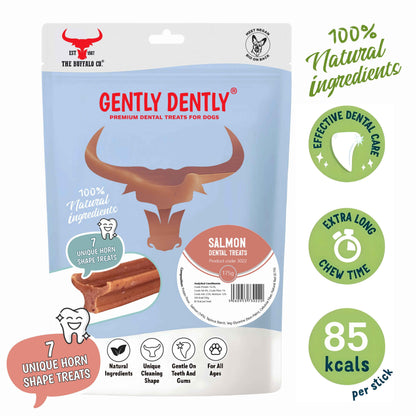 Gently Dently Salmon Dental Treats for Dogs - Natural & Effective Dental Care