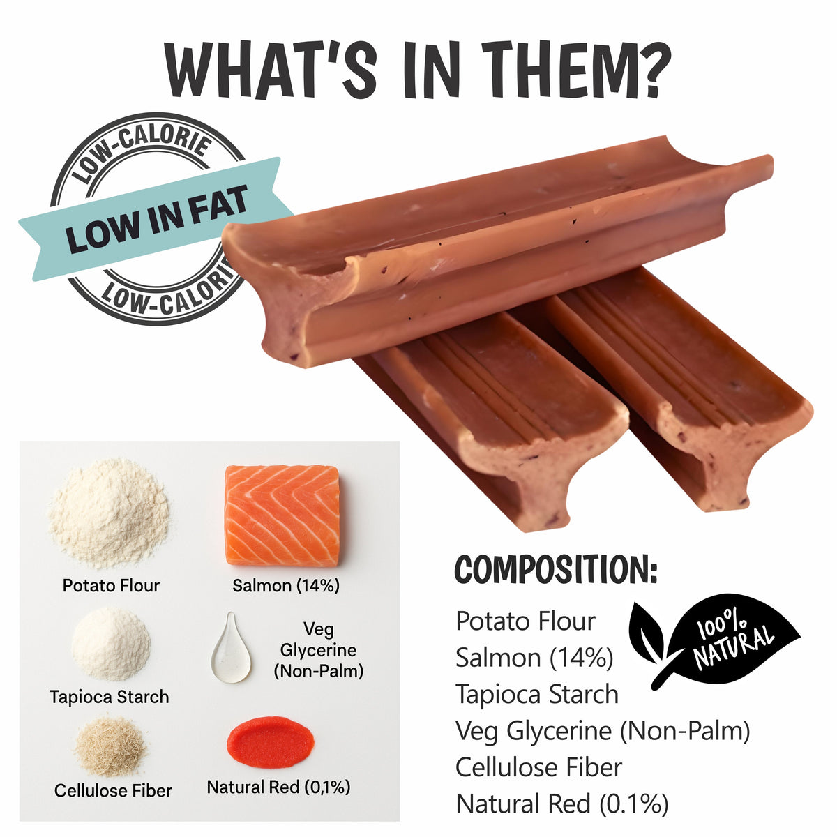 Gently Dently Salmon Dental Treats for Dogs - Natural & Effective Dental Care