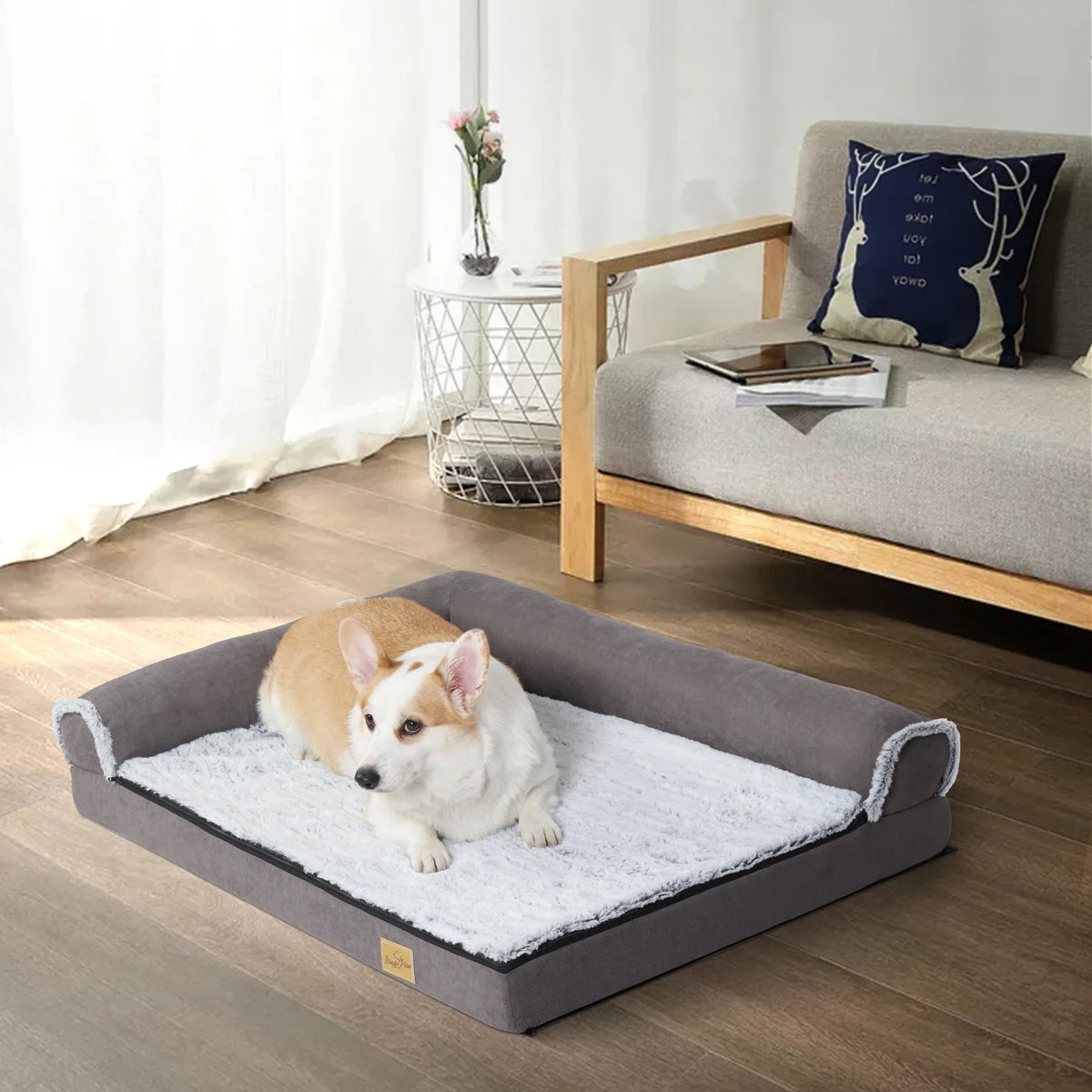 Calming Dog Bed for Large Dogs – BigngoPaw Heavy Duty L-Shape Sofas for Ultimate Comfort