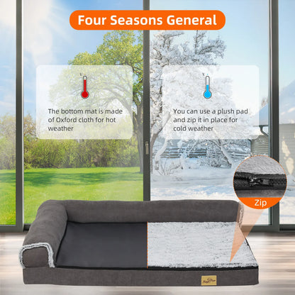 Calming Dog Bed for Large Dogs – BigngoPaw Heavy Duty L-Shape Sofas for Ultimate Comfort