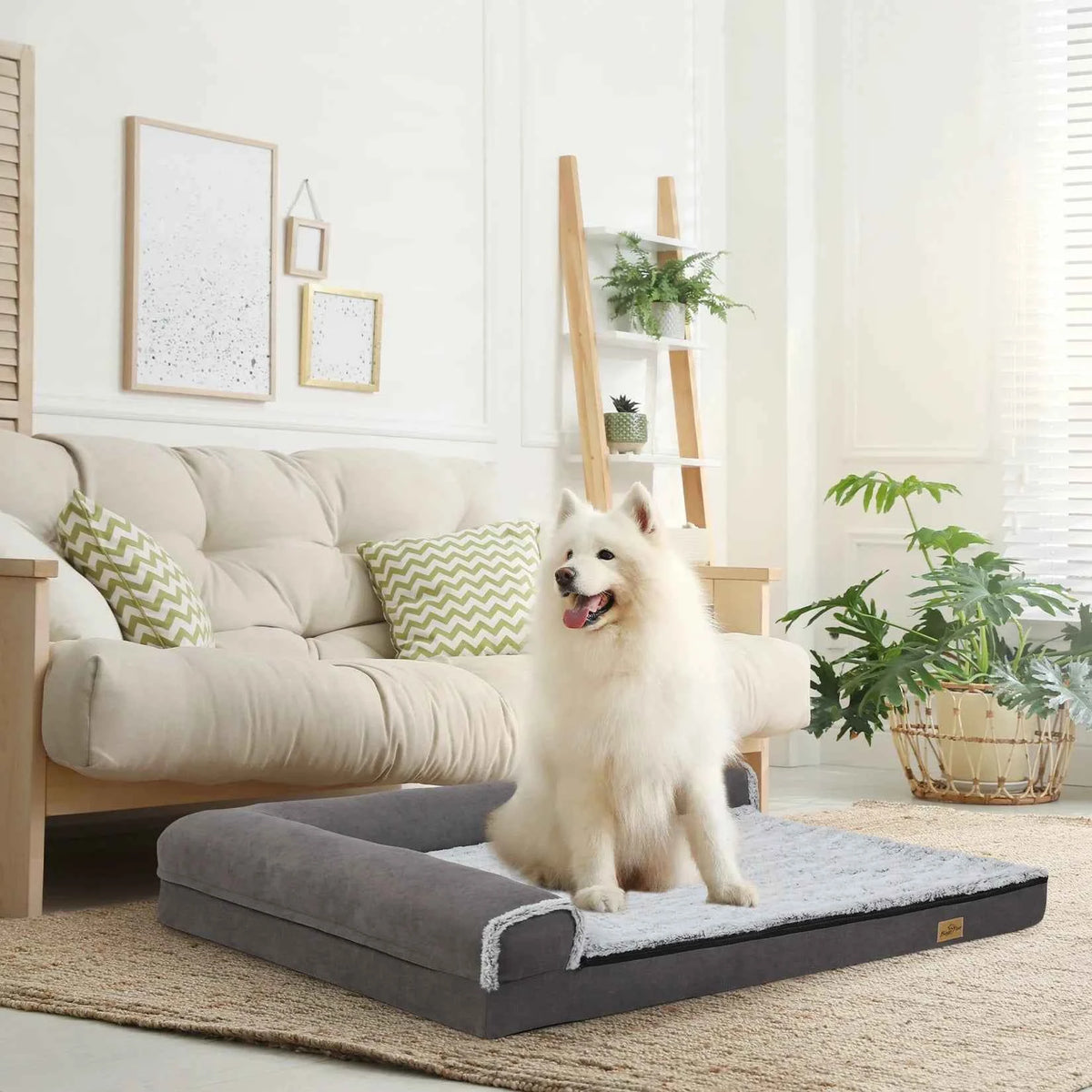 Calming Dog Bed for Large Dogs – BigngoPaw Heavy Duty L-Shape Sofas for Ultimate Comfort