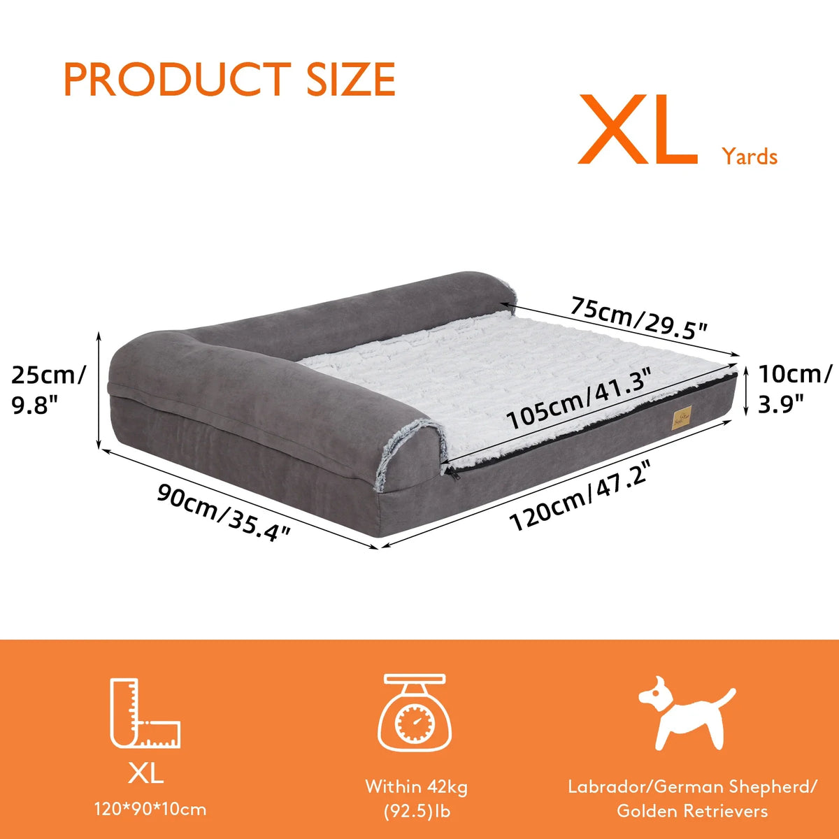 Calming Dog Bed for Large Dogs – BigngoPaw Heavy Duty L-Shape Sofas for Ultimate Comfort