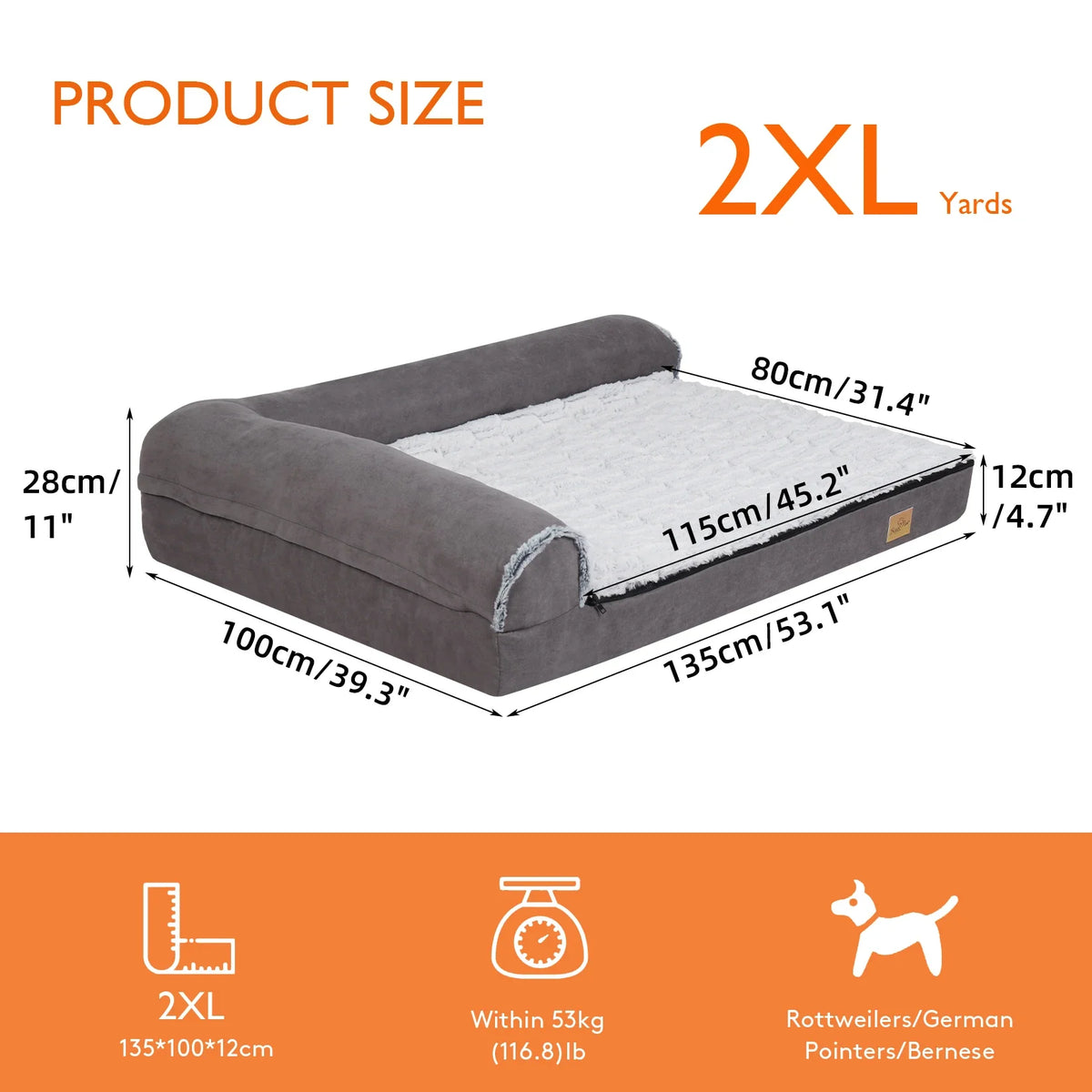 Calming Dog Bed for Large Dogs – BigngoPaw Heavy Duty L-Shape Sofas for Ultimate Comfort