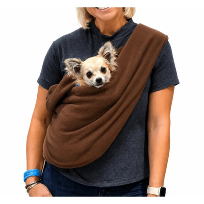 Cozy Fleece Dog Sling Carrier - Comfortably Carry Your Small Pup Anywhere