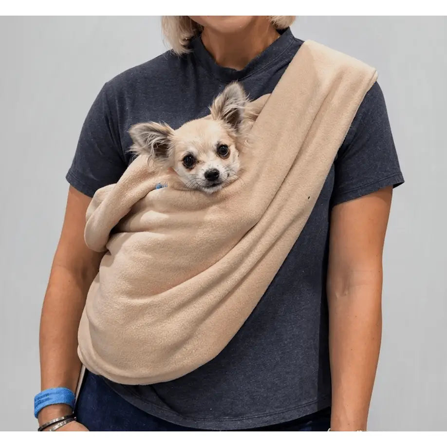 Cozy Fleece Dog Sling Carrier - Comfortably Carry Your Small Pup Anywhere
