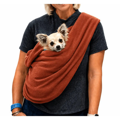 Cozy Fleece Dog Sling Carrier - Comfortably Carry Your Small Pup Anywhere