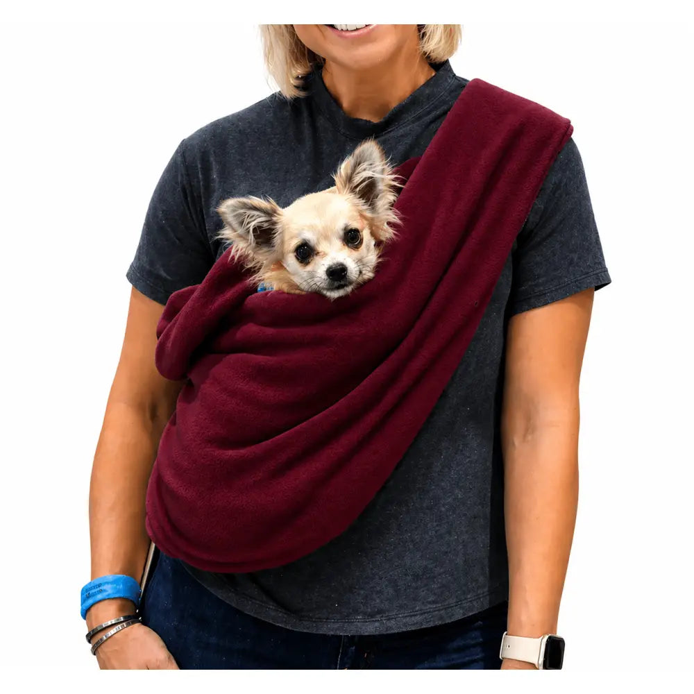 Cozy Fleece Dog Sling Carrier - Comfortably Carry Your Small Pup Anywhere